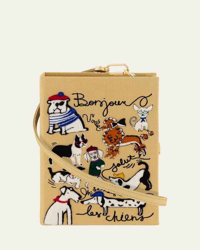 Bonjour Les Chiens Book Clutch Bag